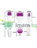 DERMA ROLLER за микроиглена мезотерапия лице, шия и тяло, комплект 6в1